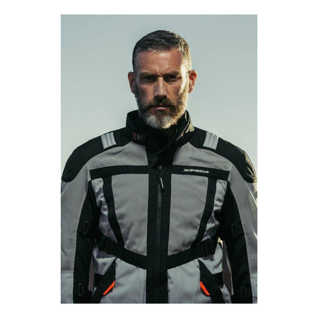Kurtka tekstylna SPIDI NETRUNNER BLACK/GREY czarny szary czerwony