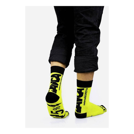Skarpety DAVCA YELLOW żółty fluo czarny