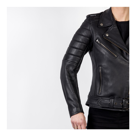 Kurtka skórzana damska OZONE RAMONES MODERN LADY MATT BLACK czarny