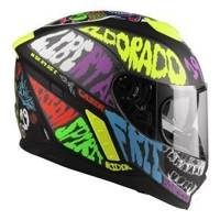 Kask integralny LAZER RAFALE MEXICANA BLACK/MULTI czarny biały czerwony fioletowy niebieski żółty