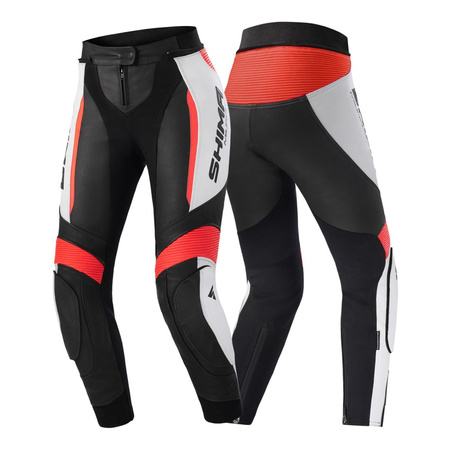 Spodnie skórzane damskie SHIMA MIURA 2.0 RED FLUO czarny biały czerwony fluo