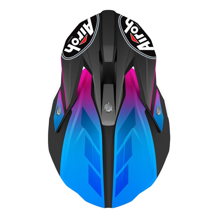 Kask cross Airoh WRAAP PRISM MATT niebieski różowy żółty fluo zielony fluo czarny biały szary