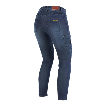 Jeansy motocyklowe damskie BROGER OHIO LADY WASHED NAVY granatowy
