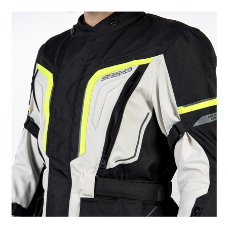 Kurtka tekstylna OZONE SAHARA BLACK/GREY/FLUO YELLOW czarny szary żółty fluo
