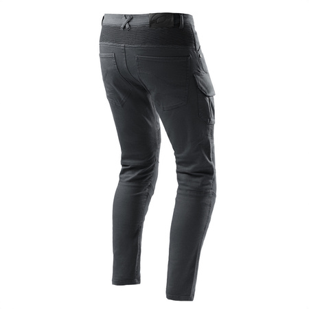 Jeansy motocyklowe OZONE FASTER TAPERED FIT BLACK czarny