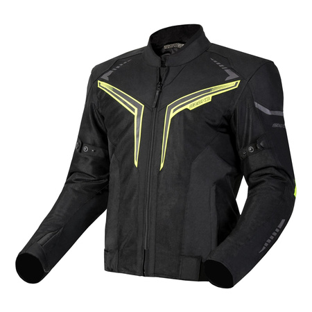 Kurtka tekstylna OZONE FLOW BLACK/FLUO YELLOW czarny żółty fluo