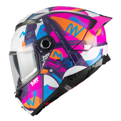 Kask integralny MT THUNDER 4 R SV PIPEN C8 GLOSS biały różowy niebieski pomarańczowy