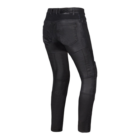 Jeansy motocyklowe damskie OZONE ROXY LADY WAXED BLACK czarny