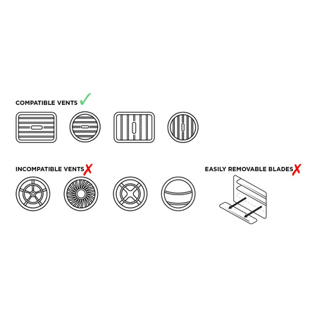 Podstawa QUAD LOCK w kratkę wentylacyjną samochodu czarny