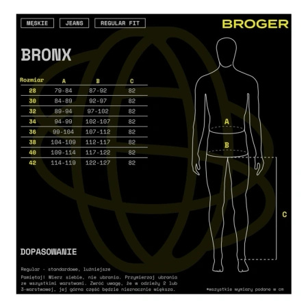 Jeansy motocyklowe BROGER BRONX BLACK czarny