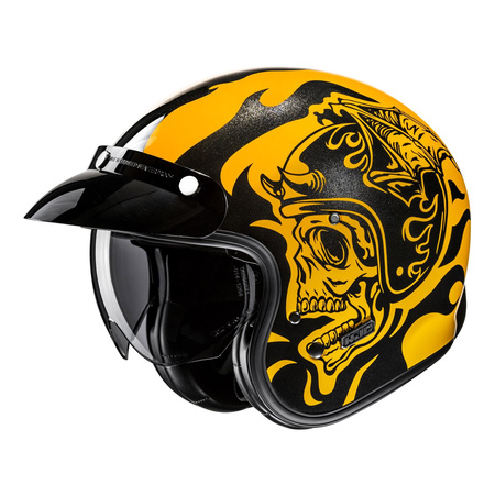 Kask otwarty HJC V31 FLAME YELLOW/BLACK żółty czarny