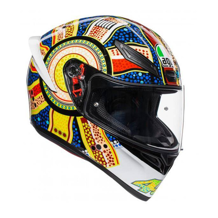 Kask integralny AGV K1 DREAMTIME biały żółty zielony niebieski granatowy