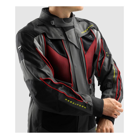 Kurtka tekstylna REBELHORN HARDY 3.0 ANTHRACITE/GREY/YELLOW grafitowy szary żółty