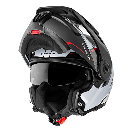 Kask szczękowy SCHUBERTH E1 ECE ENDURANCE GREY szary czerwony czarny