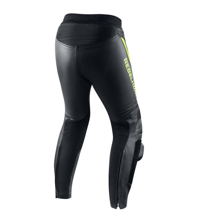 Spodnie skórzane REBELHORN FIGHTER BLACK/FLO YELLOW czarny żółty fluo