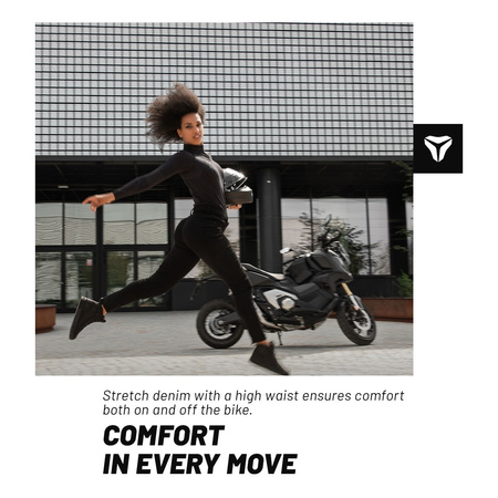 Jeansy motocyklowe damskie SECA ANGEL BLACK czarny