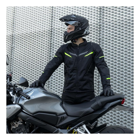 Kurtka tekstylna REBELHORN FLUX BLACK/FLO YELLOW czarny żółty fluo