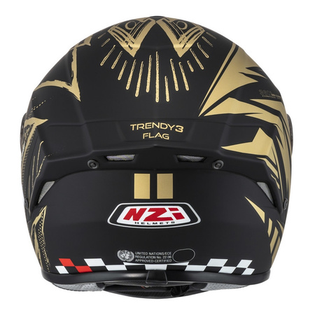 Kask integralny NZI TRENDY FLAG BLACK GOLD MATT czarny złoty