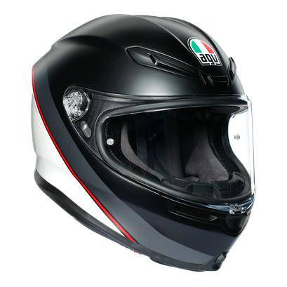 Kask integralny AGV K6 MINIMAL BLACK/WHITE/RED czarny szary czerwony biały