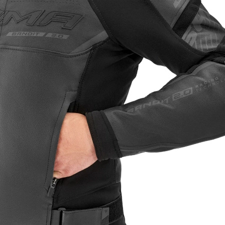 Kurtka skórzana SHIMA BANDIT 2.0 BLACK/BLACK czarny