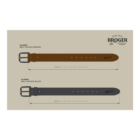 Pasek do spodni BROGER ALASKA VINTAGE BROWN brązowy