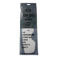 Zrywki do gogli FOX AIRSPACE/MAIN II STANDARD (20 SZT.) CLEAR przezroczysty
