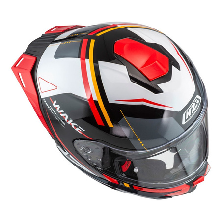 Kask integralny NZI WAKE STREAM STRIPES BLACK WHITE RED czarny biały czerwony