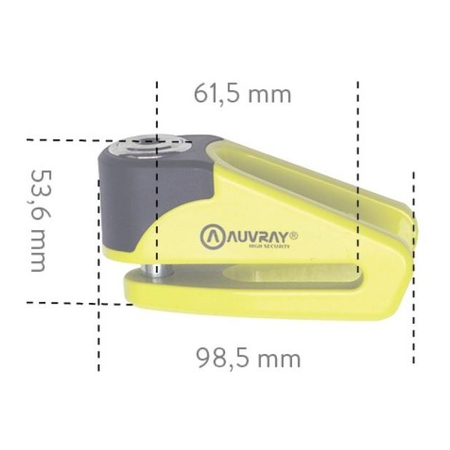 Blokada na tarczę hamulcową AUVRAY BD210 YELLOW żółty