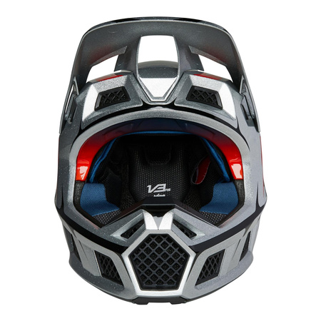 Kask cross FOX V3 SKARZ LE MULTI biały srebrny czerwony