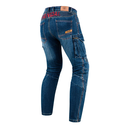 Jeansy motocyklowe REBELHORN VANDAL DENIM WASHED BLUE niebieski