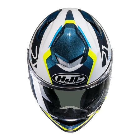 Kask integralny HJC RPHA 71 HAPEL BLUE/YELLOW niebieski żółty fluo biały czarny