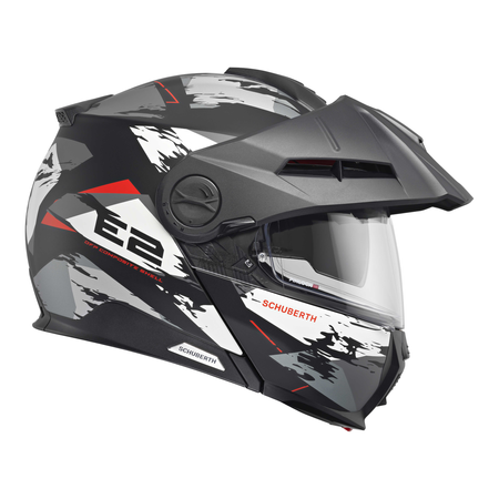 Kask szczękowy SCHUBERTH E2 ECE TRAIL GREY biały szary czerwony