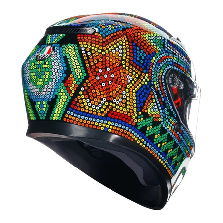 Kask integralny AGV K3 ROSSI WINTER TEST 2018 czerwony niebieski zielony czarny