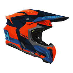 Kask cross AIROH TWIST 3 FANCY BLUE ORANGE GLOSS pomarańczowy fluo niebieski
