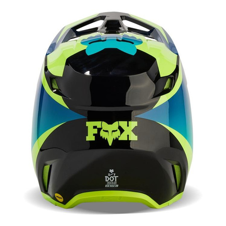 Kask cross FOX V1 STREAK BLACK/YELLOW żółty fluo niebieski czarny