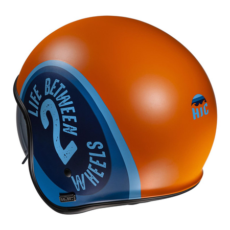 Kask otwarty HJC V30 HARVEY ORANGE/BLUE pomarańczowy niebieski granatowy
