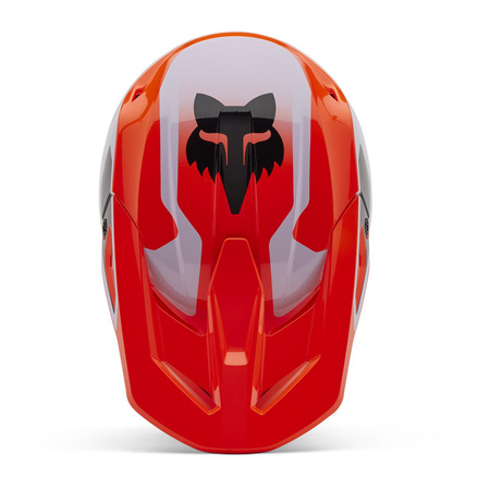 Kask cross FOX V1 LEAN FLUORESCENT ORANGE pomarańczowy fluo biały