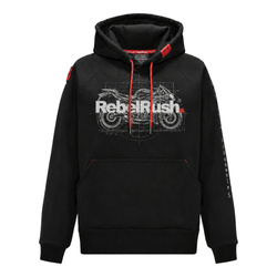 Bluza z motorem REBELRUSH NIGHTGLOW BLUEPRINT czarny