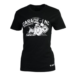 Koszulka z motorem T-shirt damski SECA GARAGE LADY BLACK czarny