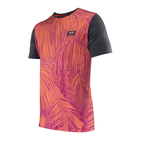Koszulka T-shirt LEATT PREMIUM JUNGLE bordowy pomarańczowy