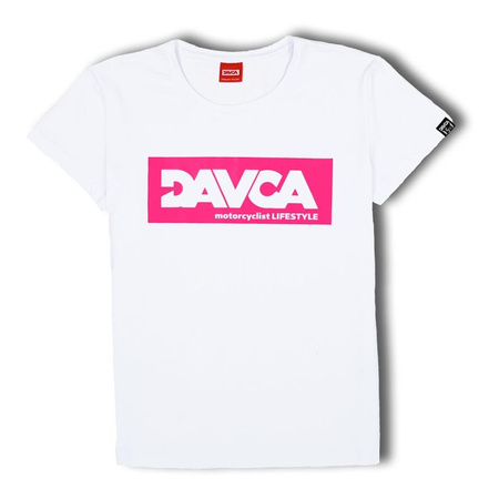 Koszulka T-shirt damski DAVCA LOGO WHITE/PINK biały różowy