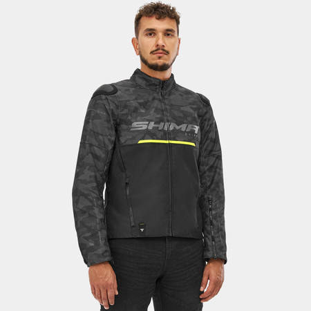 Kurtka tekstylna SHIMA DRIFT MEN CAMO czarny szary żółty fluo