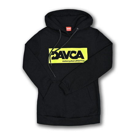 Bluza damska DAVCA LOGO FLUO czarny żółty fluo