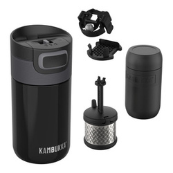 Zestaw Kubek termiczny Kambukka ETNA Pitch Black 300ml + zaparzacz do herbaty