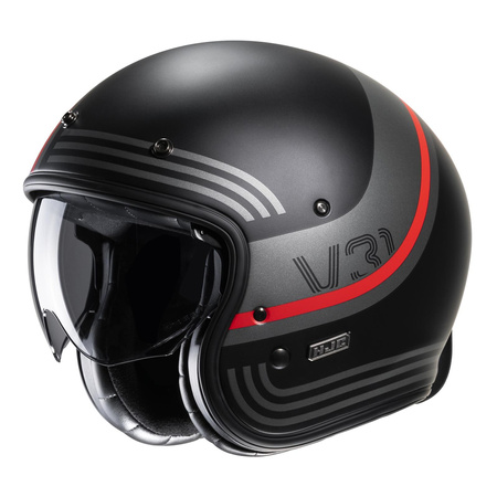 Kask otwarty HJC V31 BYRON BLACK/RED czarny czerwony