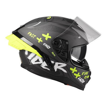 Kask integralny LAZER RAFALE SR RIDE ONI BLACK/GREY/YELLOW FLUO czarny szary biały żółty fluo