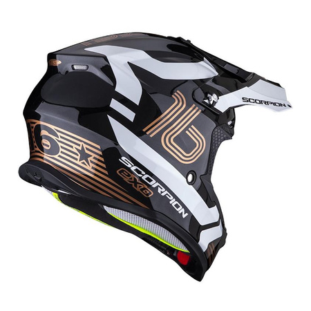 Kask cross SCORPION VX 16 EVO AIR TUB METAL BLACK/GOLD czarny złoty