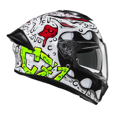 Kask integralny HJC C71 SQUEEZE WHITE/GREEN biały zielony fluo czerwony żółty czarny