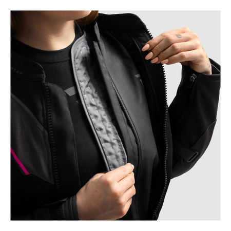Kurtka tekstylna damska REBELHORN HIFLOW V LADY BLACK/GREY/FLUO PINK czarny szary różowy