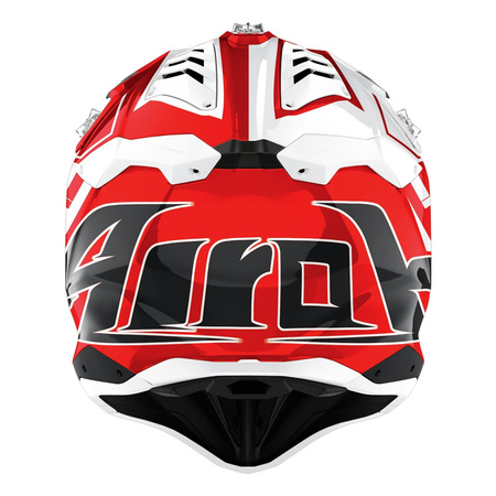 Kask cross Airoh AVIATOR 3 RAMPAGE RED GLOSS czerwony biały czarny